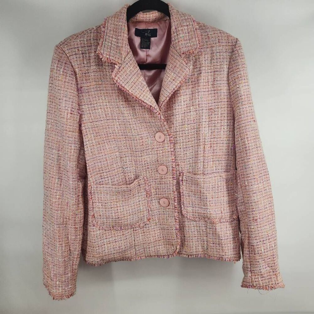 Rag Pink Tweed Blazer Women's Large